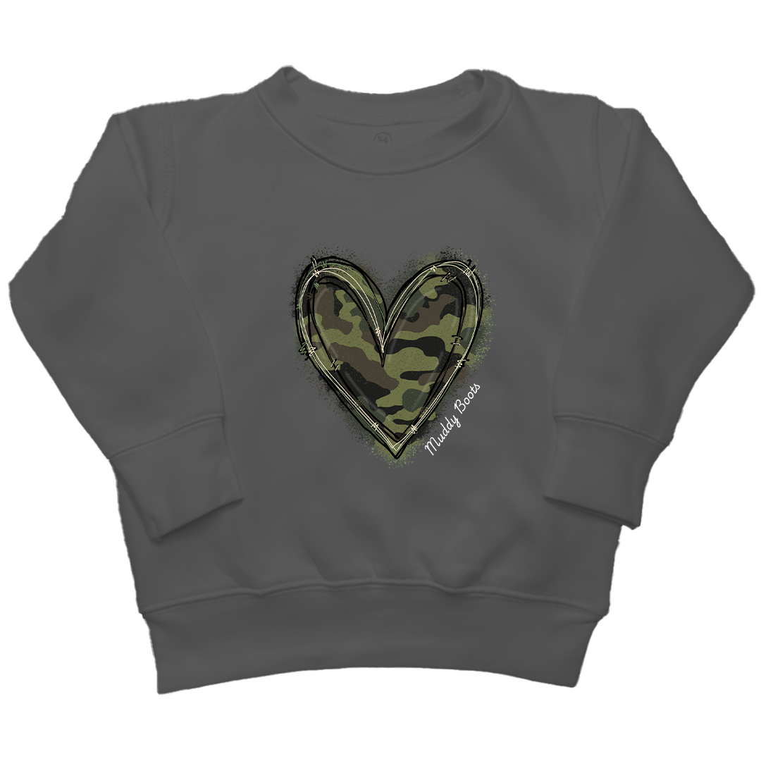 Hidden Heart Kids Crew Neck Sweatshirt - Muddy Boots Clothing - Crew Neck Sweatshirt