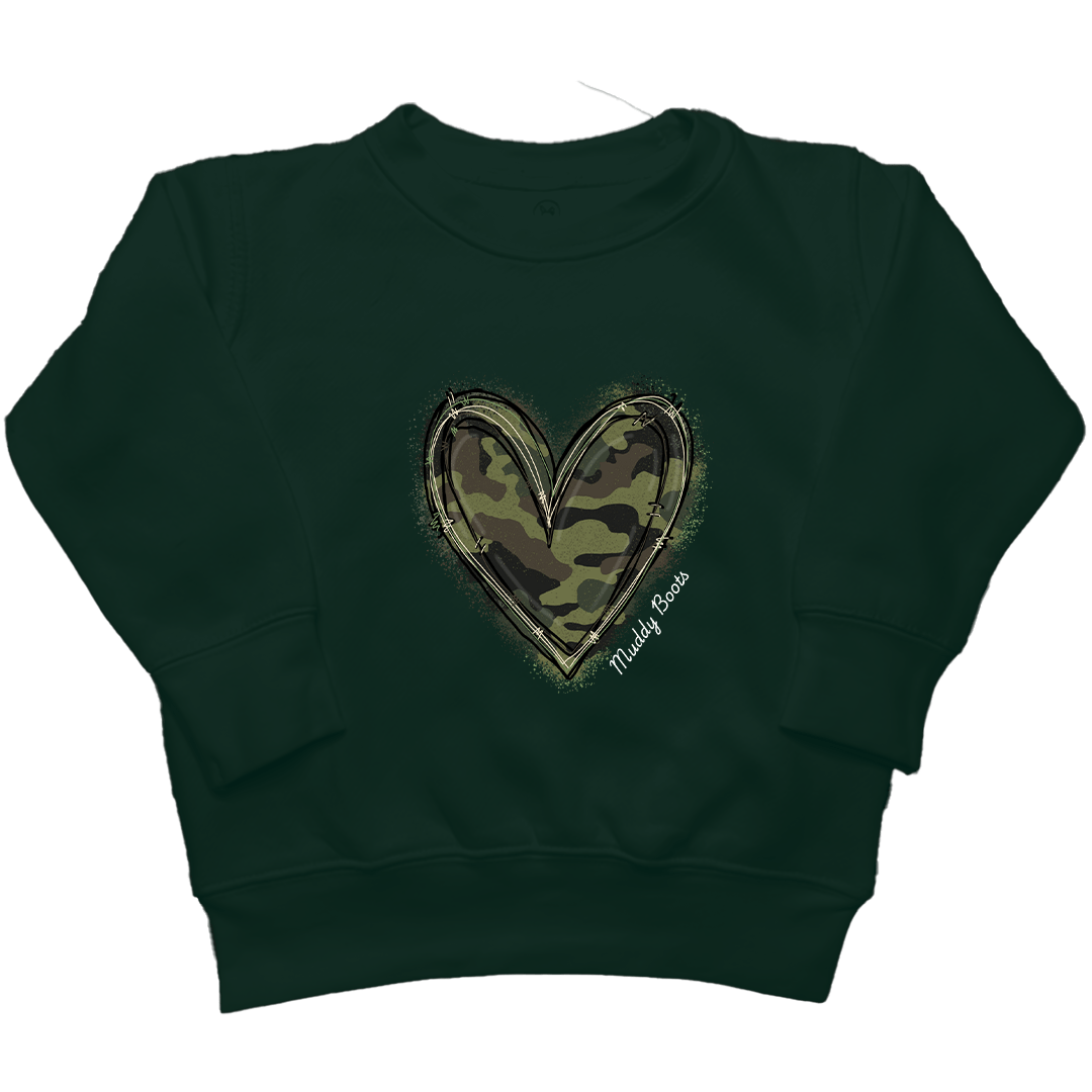 Hidden Heart Kids Crew Neck Sweatshirt - Muddy Boots Clothing - Crew Neck Sweatshirt