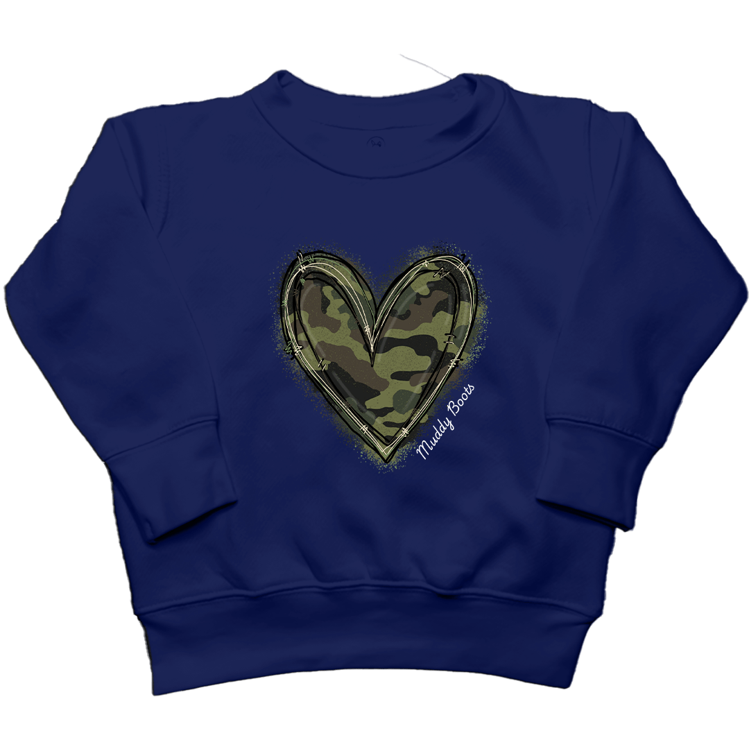 Hidden Heart Kids Crew Neck Sweatshirt - Muddy Boots Clothing - Crew Neck Sweatshirt