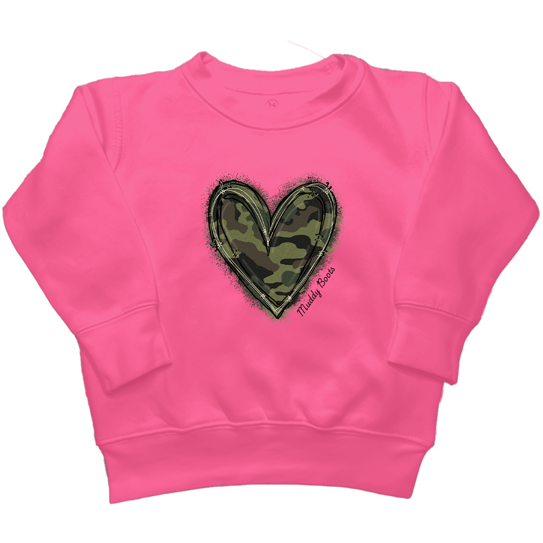 Hidden Heart Kids Crew Neck Sweatshirt - Muddy Boots Clothing - Crew Neck Sweatshirt