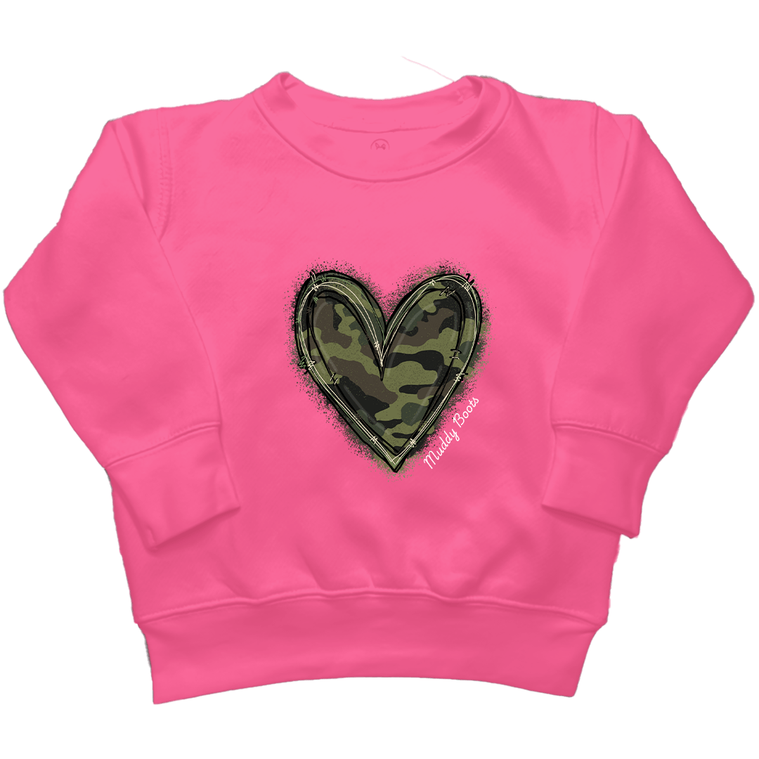 Hidden Heart Kids Crew Neck Sweatshirt - Muddy Boots Clothing - Crew Neck Sweatshirt