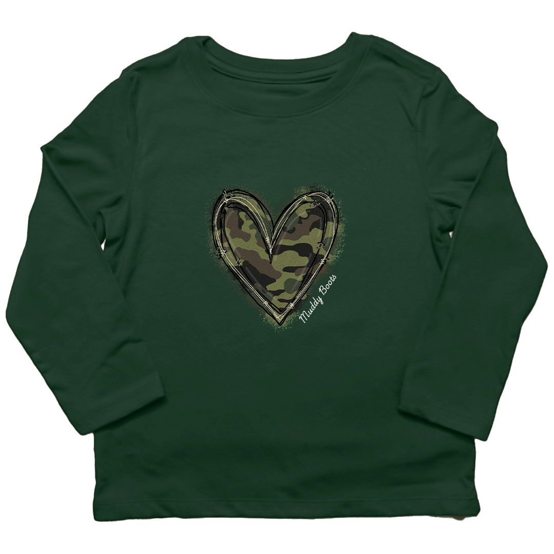 Hidden Heart Kids Long Sleeve Tee - Muddy Boots Clothing - Long Sleeve Tee