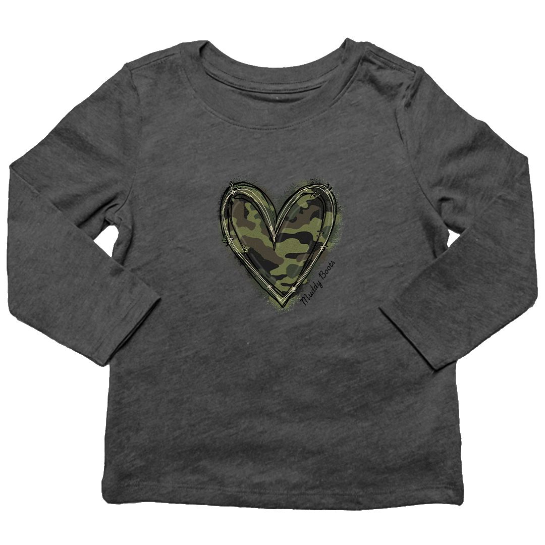 Hidden Heart Kids Long Sleeve Tee - Muddy Boots Clothing - Long Sleeve Tee
