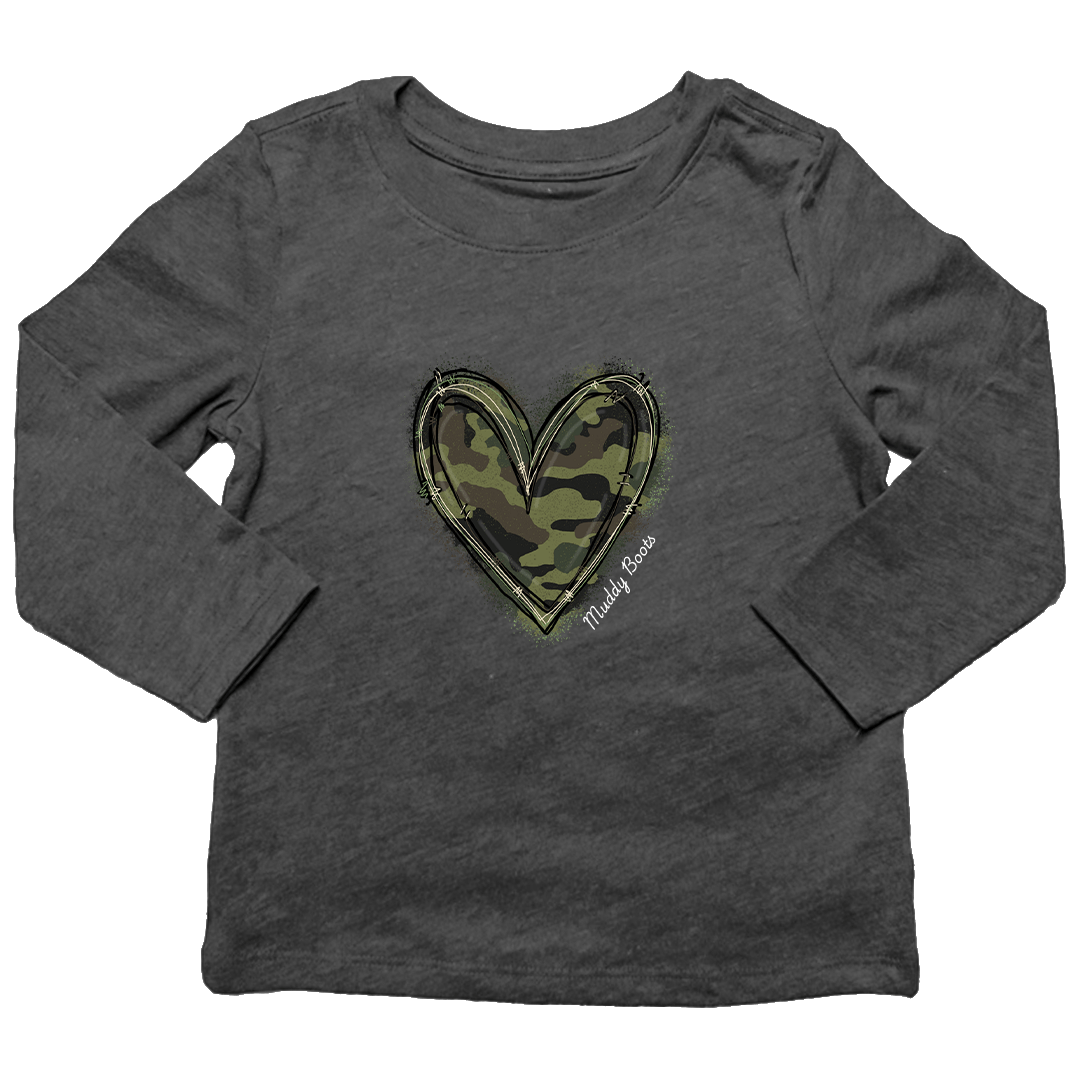 Hidden Heart Kids Long Sleeve Tee - Muddy Boots Clothing - Long Sleeve Tee