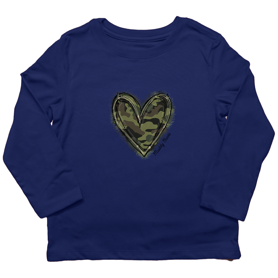 Hidden Heart Kids Long Sleeve Tee - Muddy Boots Clothing - Long Sleeve Tee