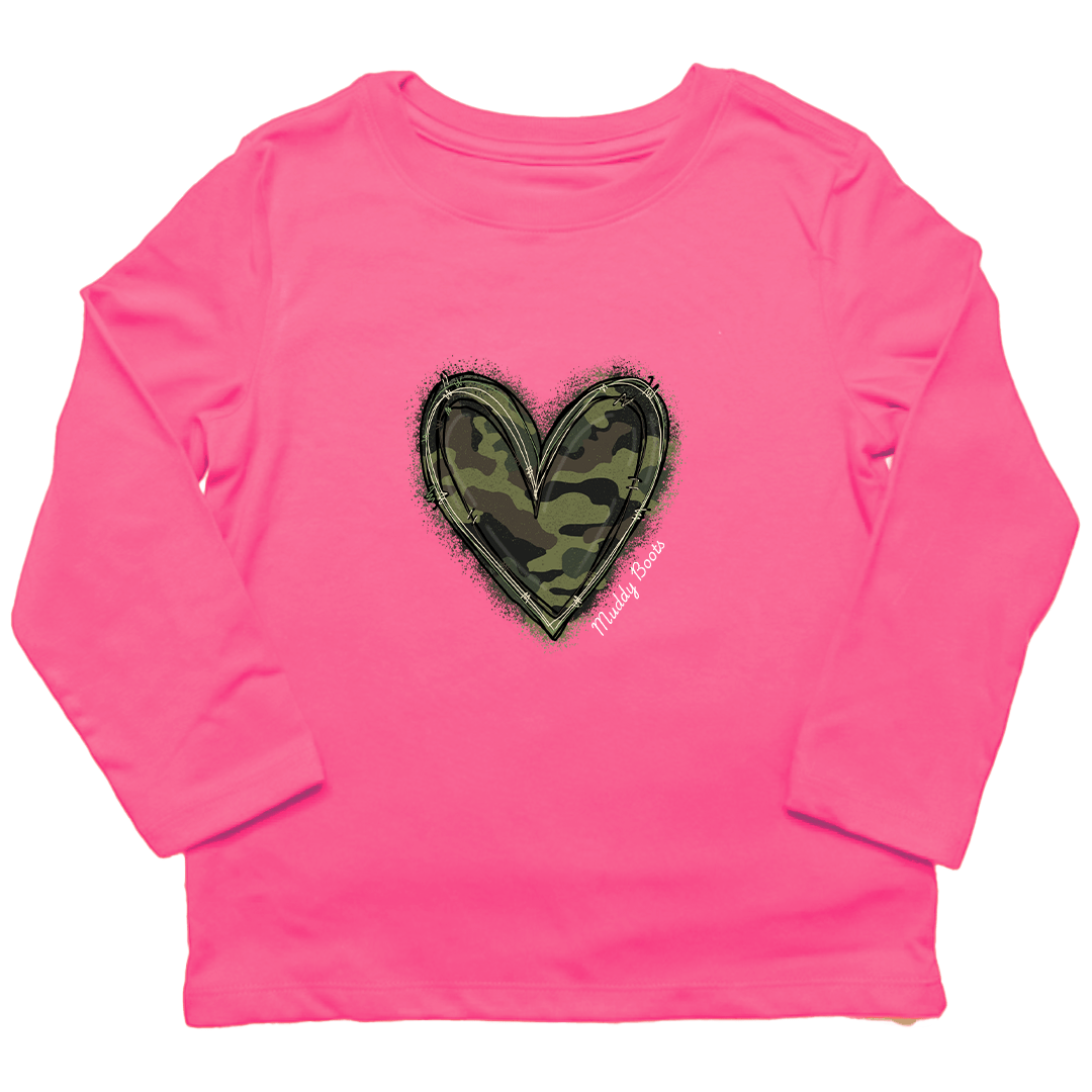 Hidden Heart Kids Long Sleeve Tee - Muddy Boots Clothing - Long Sleeve Tee