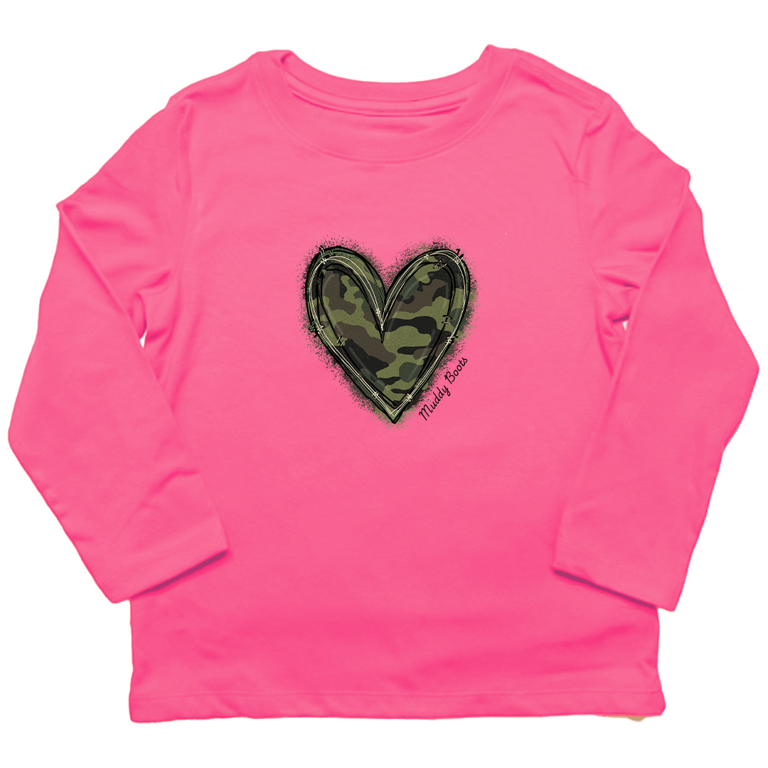 Hidden Heart Kids Long Sleeve Tee - Muddy Boots Clothing - Long Sleeve Tee