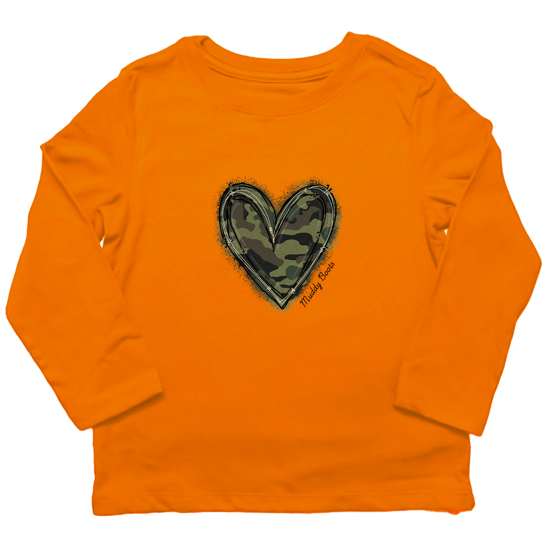 Hidden Heart Toddler Long Sleeve Tee - Muddy Boots Clothing - Long Sleeve Tee