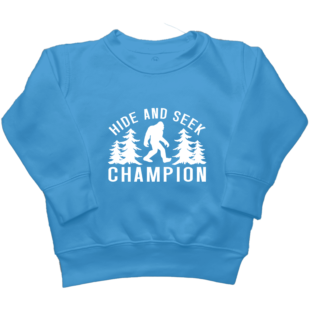 Hide and Seek Sasquatch Kids Crew Neck Sweatshirt - Muddy Boots Clothing - Crew Neck Sweatshirt