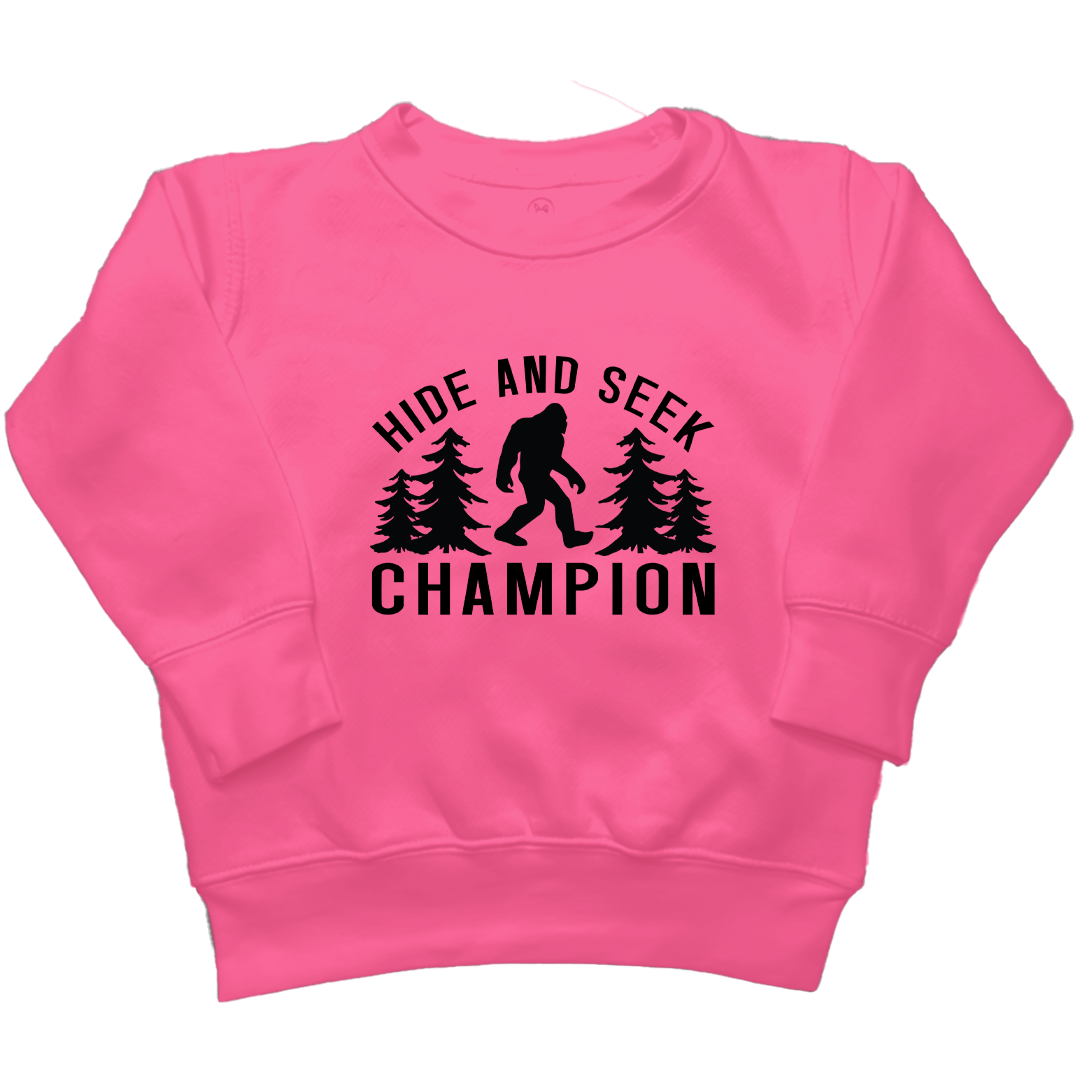 Hide and Seek Sasquatch Kids Crew Neck Sweatshirt - Muddy Boots Clothing - Crew Neck Sweatshirt