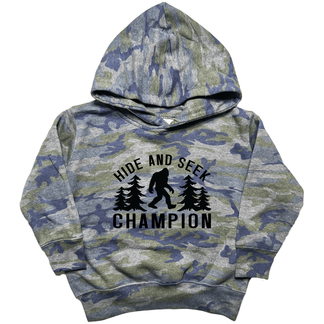 Hide and Seek Sasquatch Toddler Hoodie - Muddy Boots Clothing - Hoodie