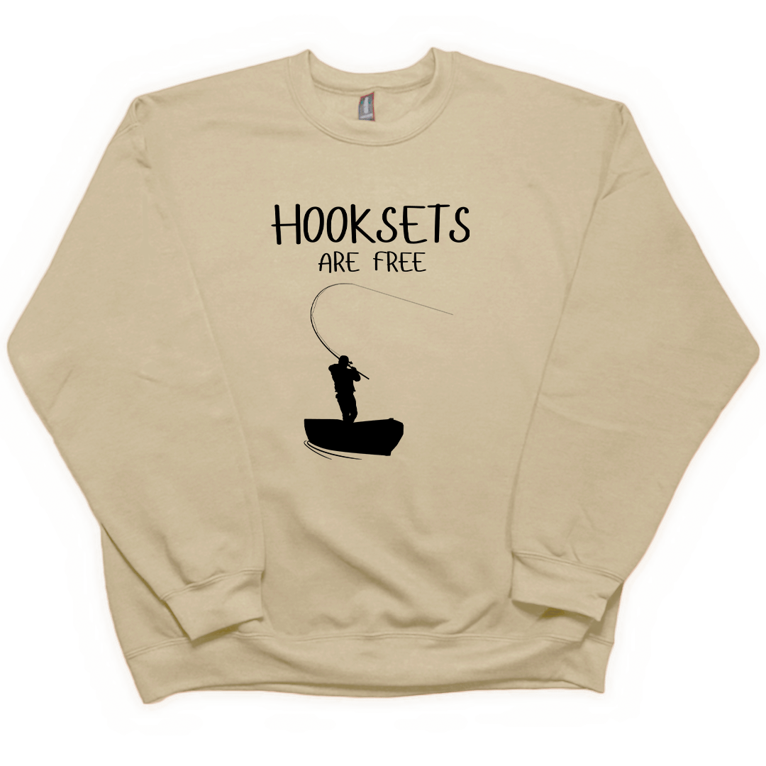Hooksets Are Free Adult Crew Neck Sweatshirt - Muddy Boots Clothing - Crew Neck Sweatshirt