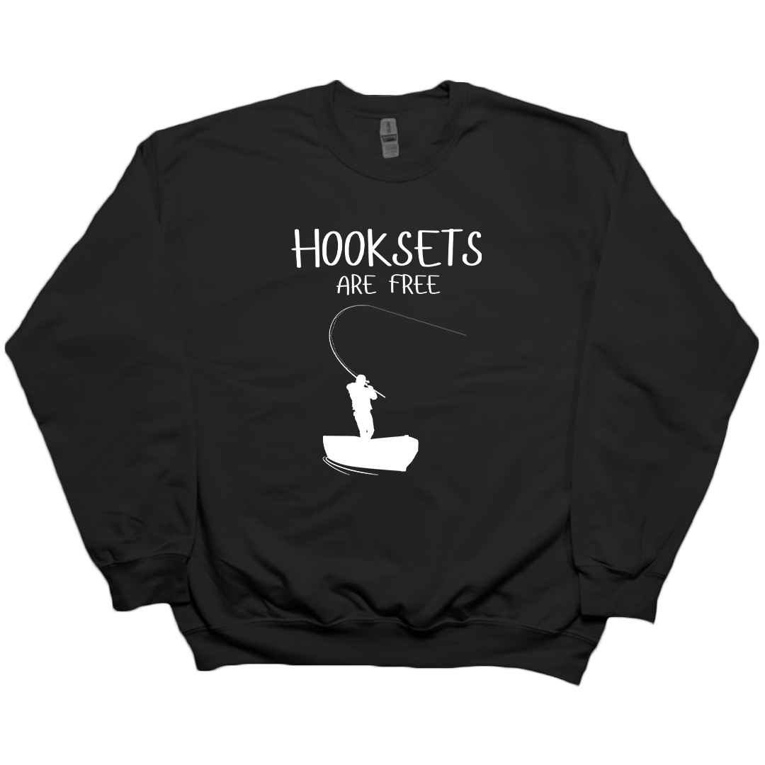Hooksets Are Free Adult Crew Neck Sweatshirt - Muddy Boots Clothing - Crew Neck Sweatshirt