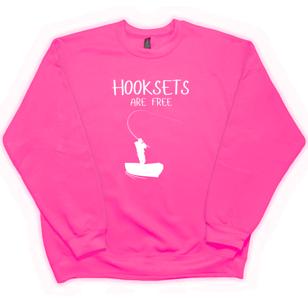 Hooksets Are Free Adult Crew Neck Sweatshirt - Muddy Boots Clothing - Crew Neck Sweatshirt