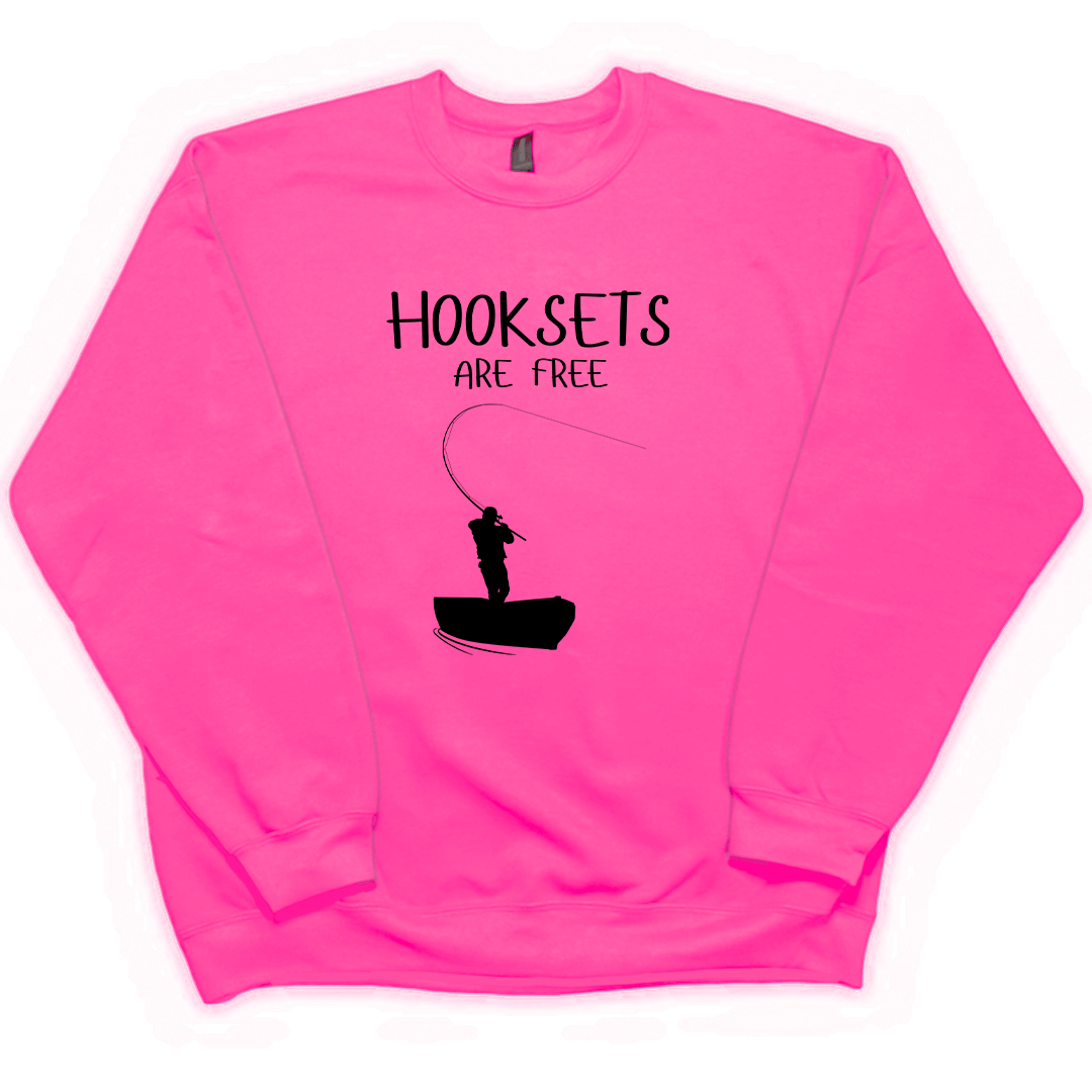 Hooksets Are Free Adult Crew Neck Sweatshirt - Muddy Boots Clothing - Crew Neck Sweatshirt