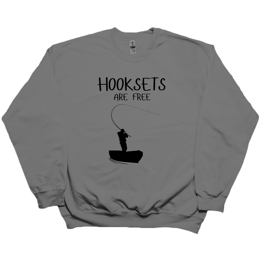 Hooksets Are Free Adult Crew Neck Sweatshirt - Muddy Boots Clothing - Crew Neck Sweatshirt