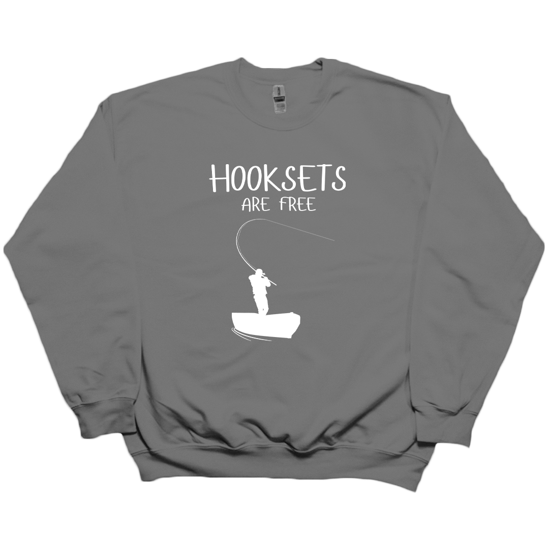 Hooksets Are Free Adult Crew Neck Sweatshirt - Muddy Boots Clothing - Crew Neck Sweatshirt