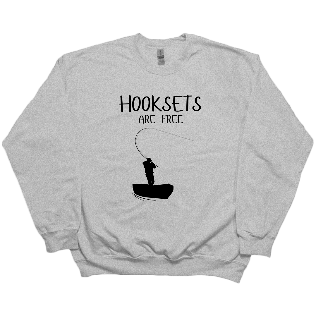 Hooksets Are Free Adult Crew Neck Sweatshirt - Muddy Boots Clothing - Crew Neck Sweatshirt