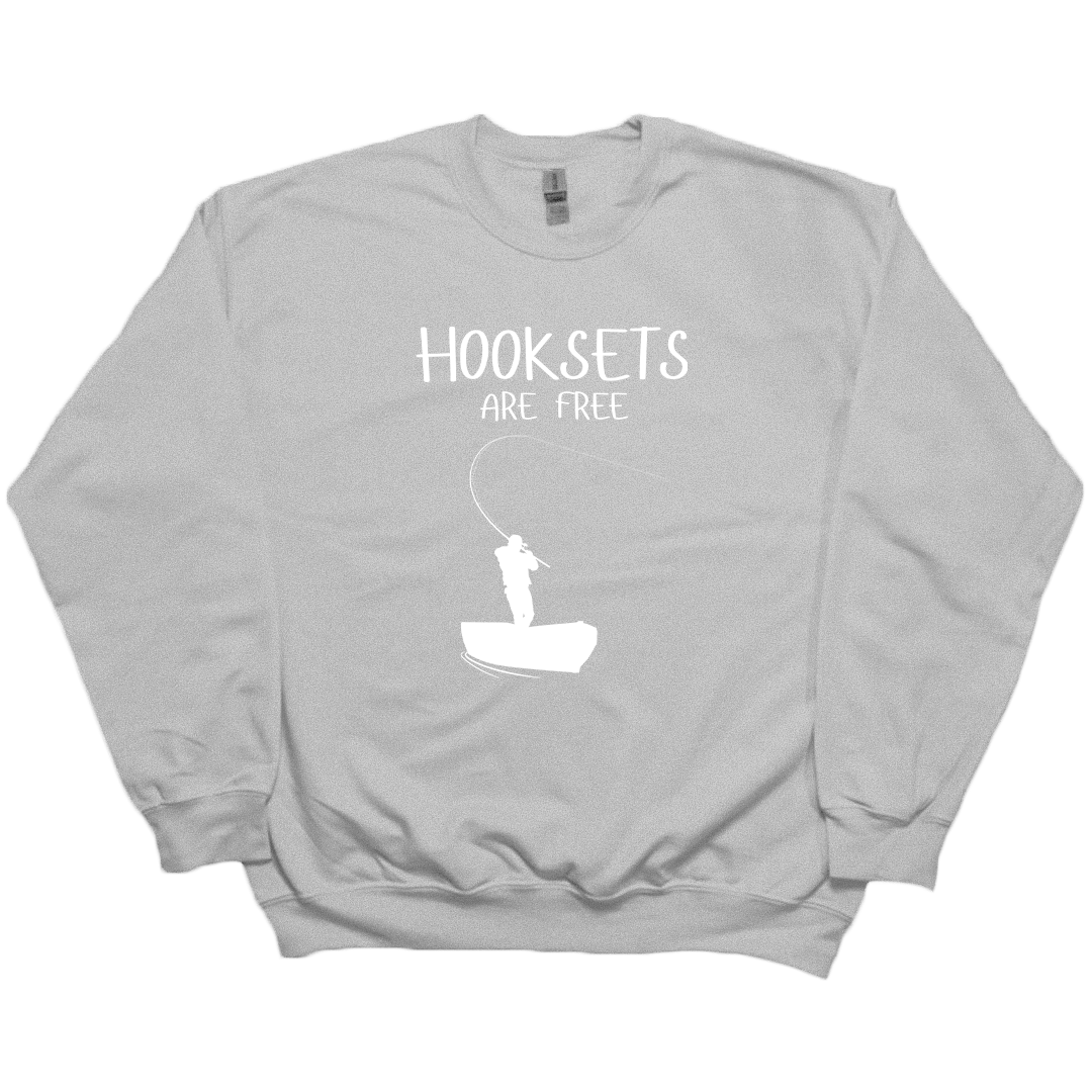Hooksets Are Free Adult Crew Neck Sweatshirt - Muddy Boots Clothing - Crew Neck Sweatshirt