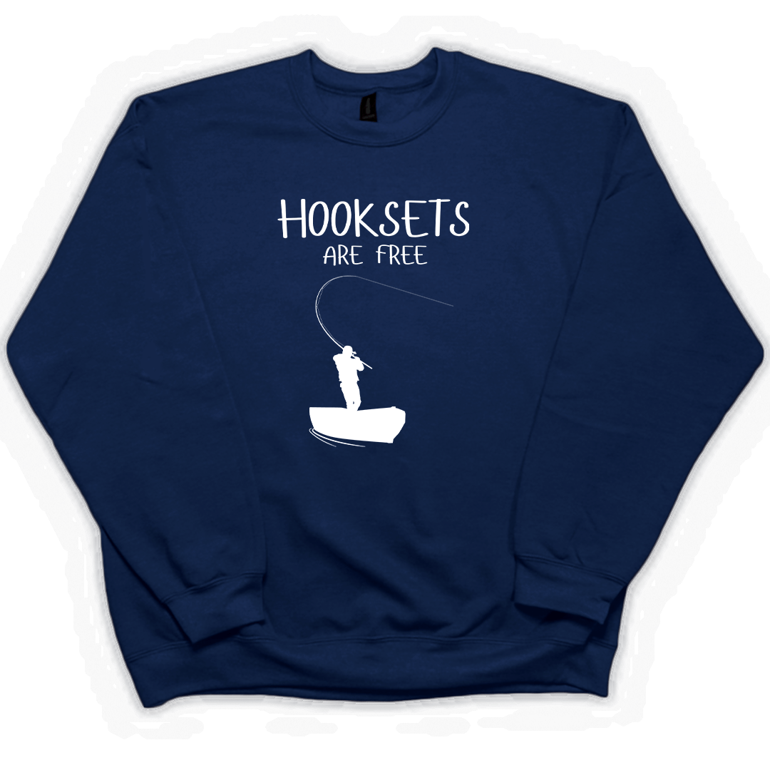 Hooksets Are Free Adult Crew Neck Sweatshirt - Muddy Boots Clothing - Crew Neck Sweatshirt
