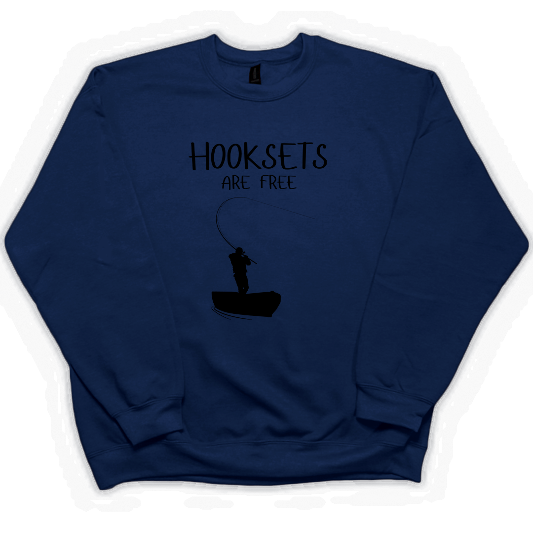 Hooksets Are Free Adult Crew Neck Sweatshirt - Muddy Boots Clothing - Crew Neck Sweatshirt