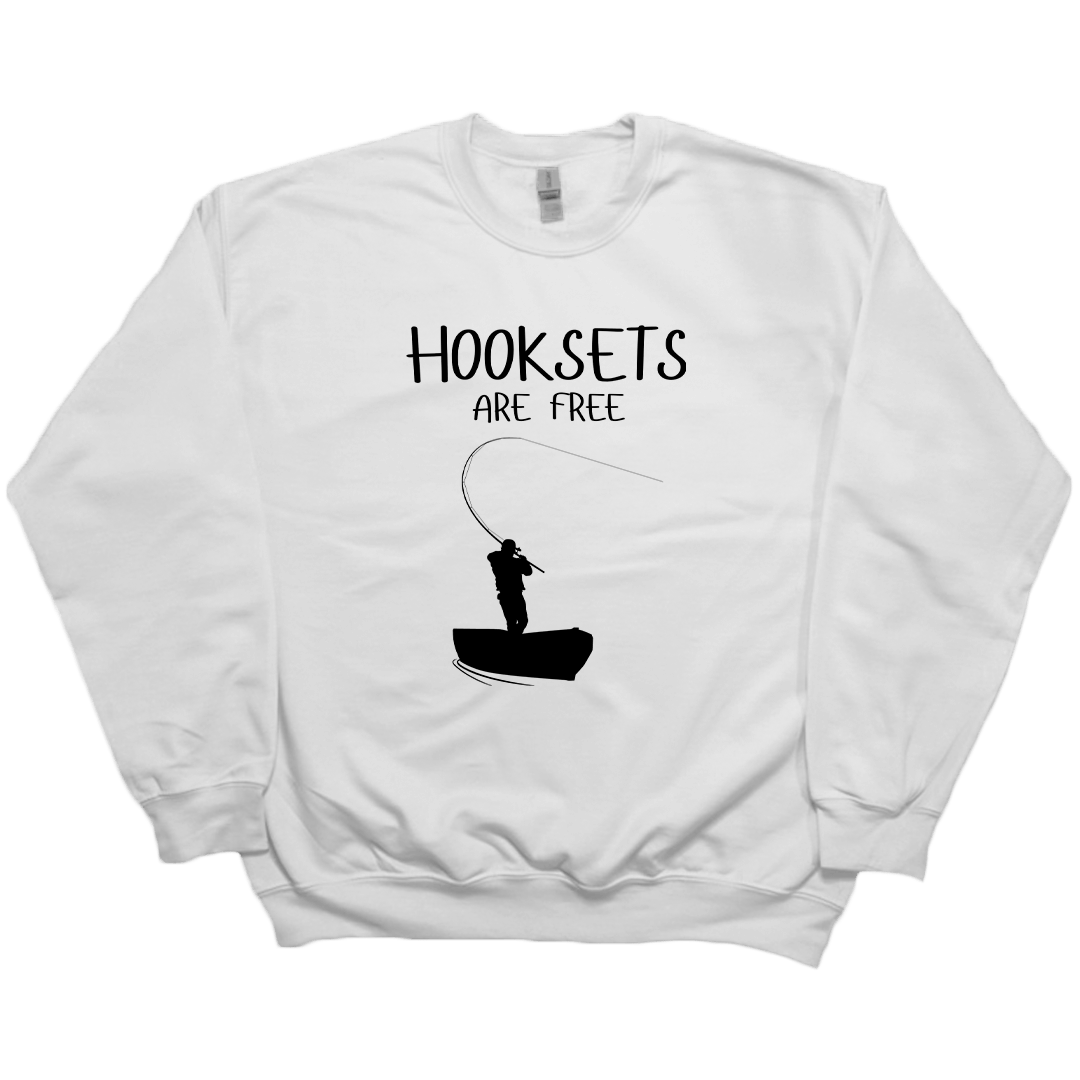 Hooksets Are Free Adult Crew Neck Sweatshirt - Muddy Boots Clothing - Crew Neck Sweatshirt