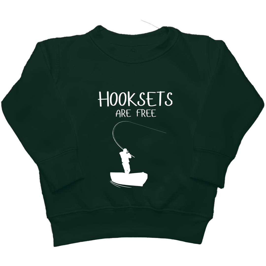 Hooksets Are Free Kids Crew Neck Sweatshirt - Muddy Boots Clothing - Crew Neck Sweatshirt