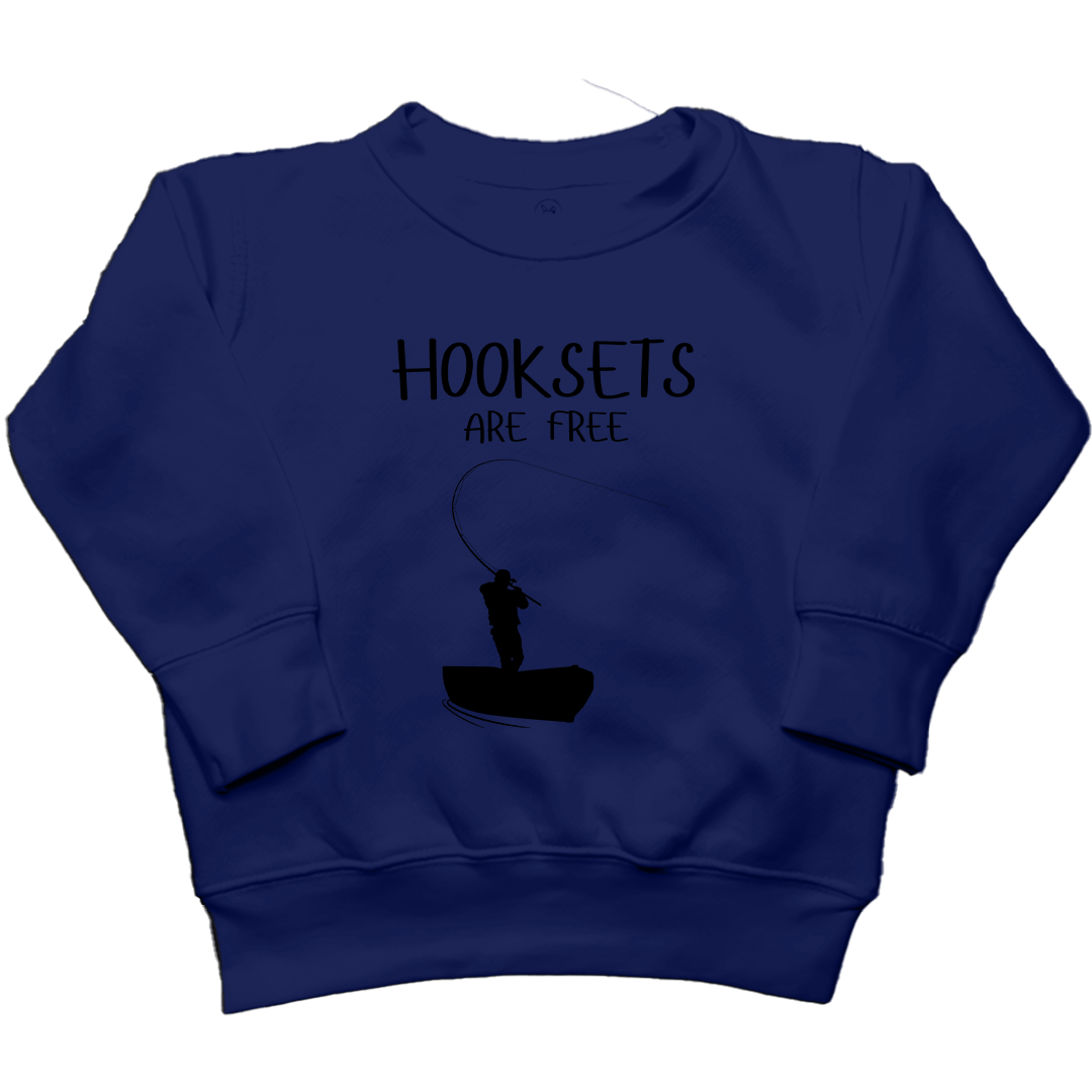Hooksets Are Free Kids Crew Neck Sweatshirt - Muddy Boots Clothing - Crew Neck Sweatshirt