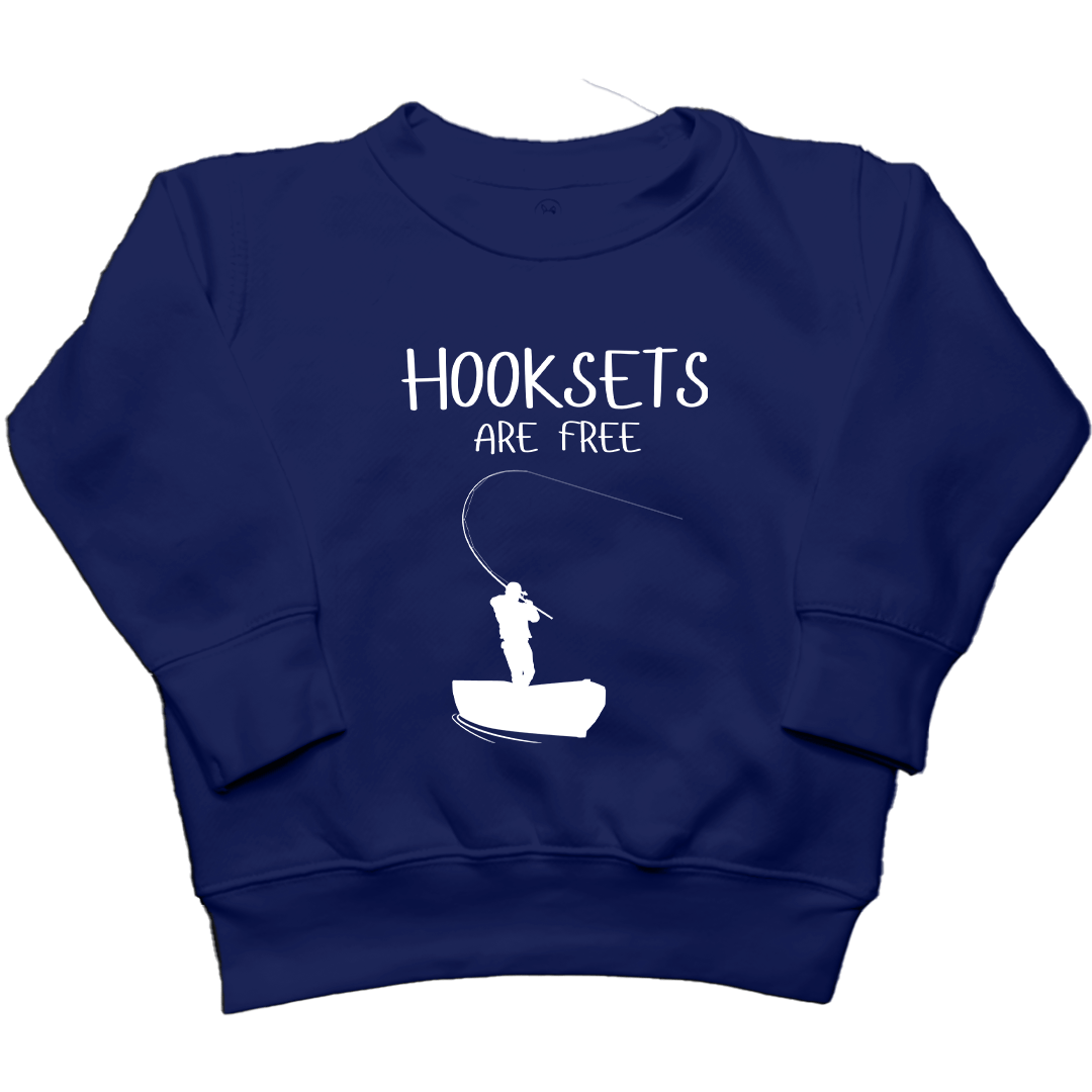 Hooksets Are Free Kids Crew Neck Sweatshirt - Muddy Boots Clothing - Crew Neck Sweatshirt