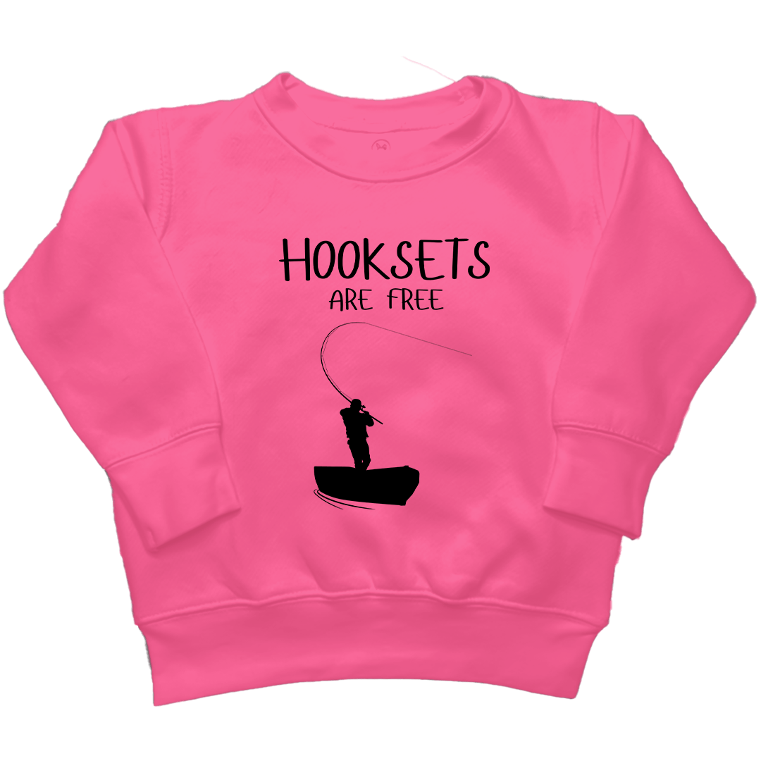 Hooksets Are Free Kids Crew Neck Sweatshirt - Muddy Boots Clothing - Crew Neck Sweatshirt