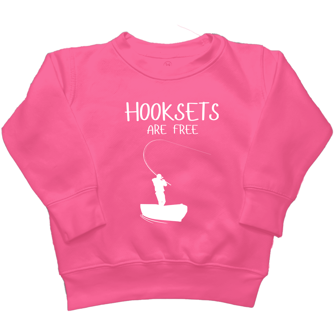 Hooksets Are Free Kids Crew Neck Sweatshirt - Muddy Boots Clothing - Crew Neck Sweatshirt