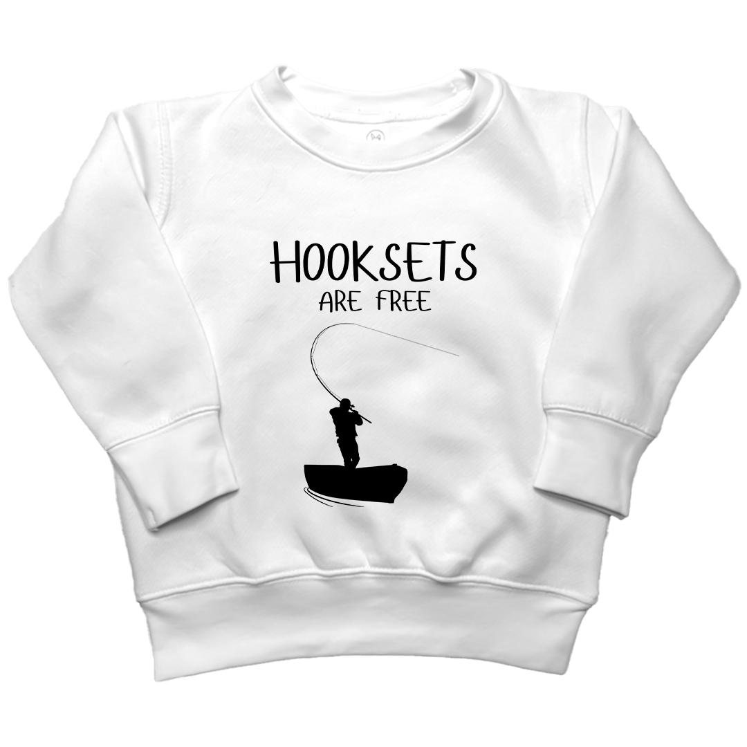 Hooksets Are Free Kids Crew Neck Sweatshirt - Muddy Boots Clothing - Crew Neck Sweatshirt