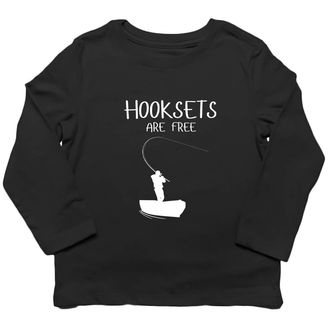 Hooksets Are Free Kids Long Sleeve Tee - Muddy Boots Clothing - Long Sleeve Tee