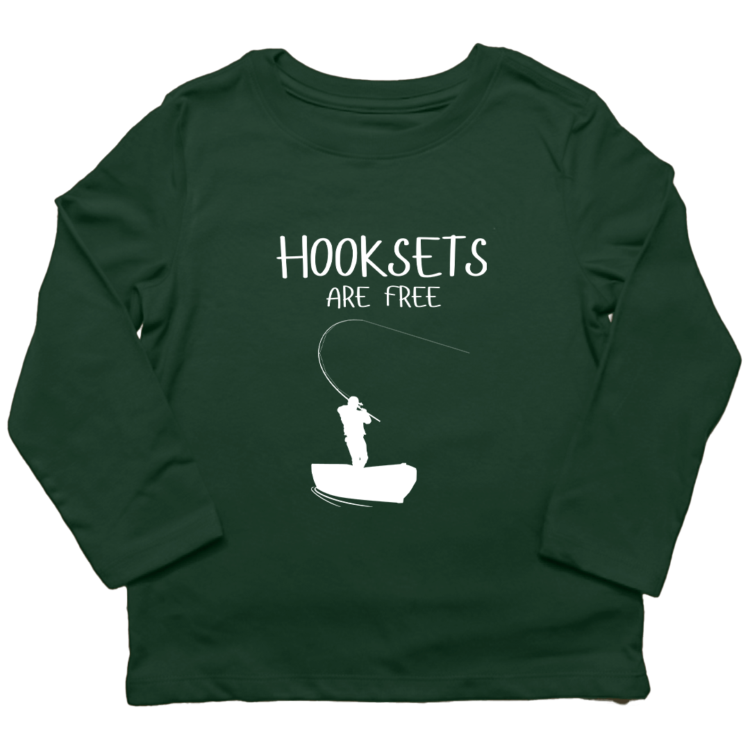 Hooksets Are Free Kids Long Sleeve Tee - Muddy Boots Clothing - Long Sleeve Tee