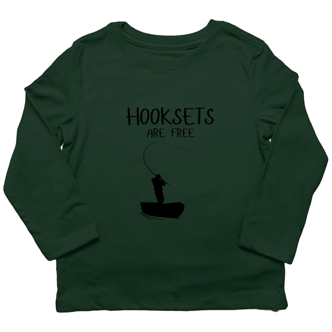 Hooksets Are Free Kids Long Sleeve Tee - Muddy Boots Clothing - Long Sleeve Tee