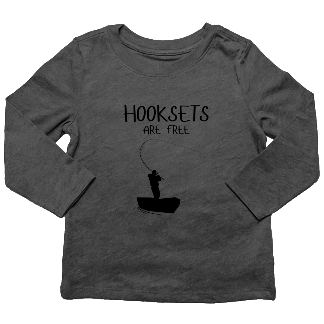 Hooksets Are Free Kids Long Sleeve Tee - Muddy Boots Clothing - Long Sleeve Tee