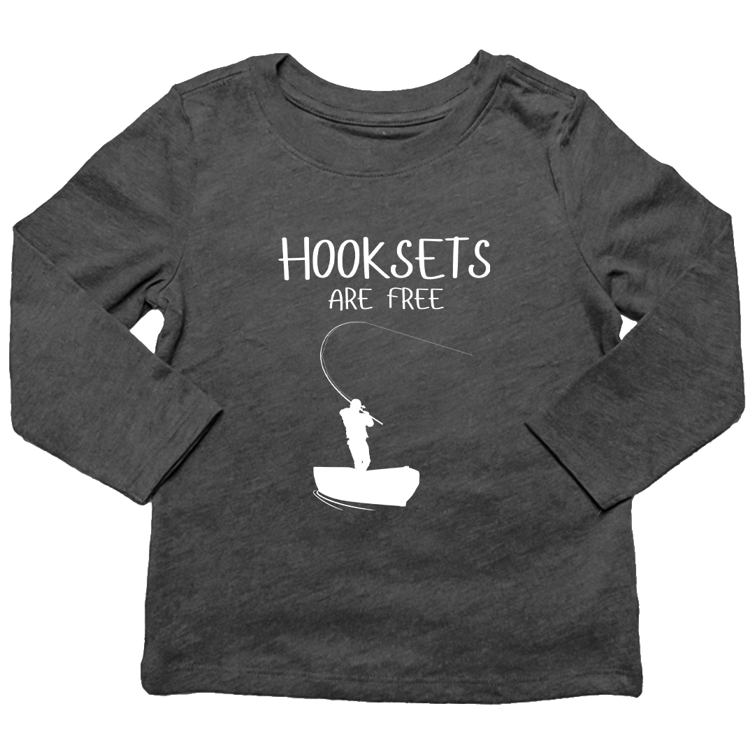 Hooksets Are Free Kids Long Sleeve Tee - Muddy Boots Clothing - Long Sleeve Tee