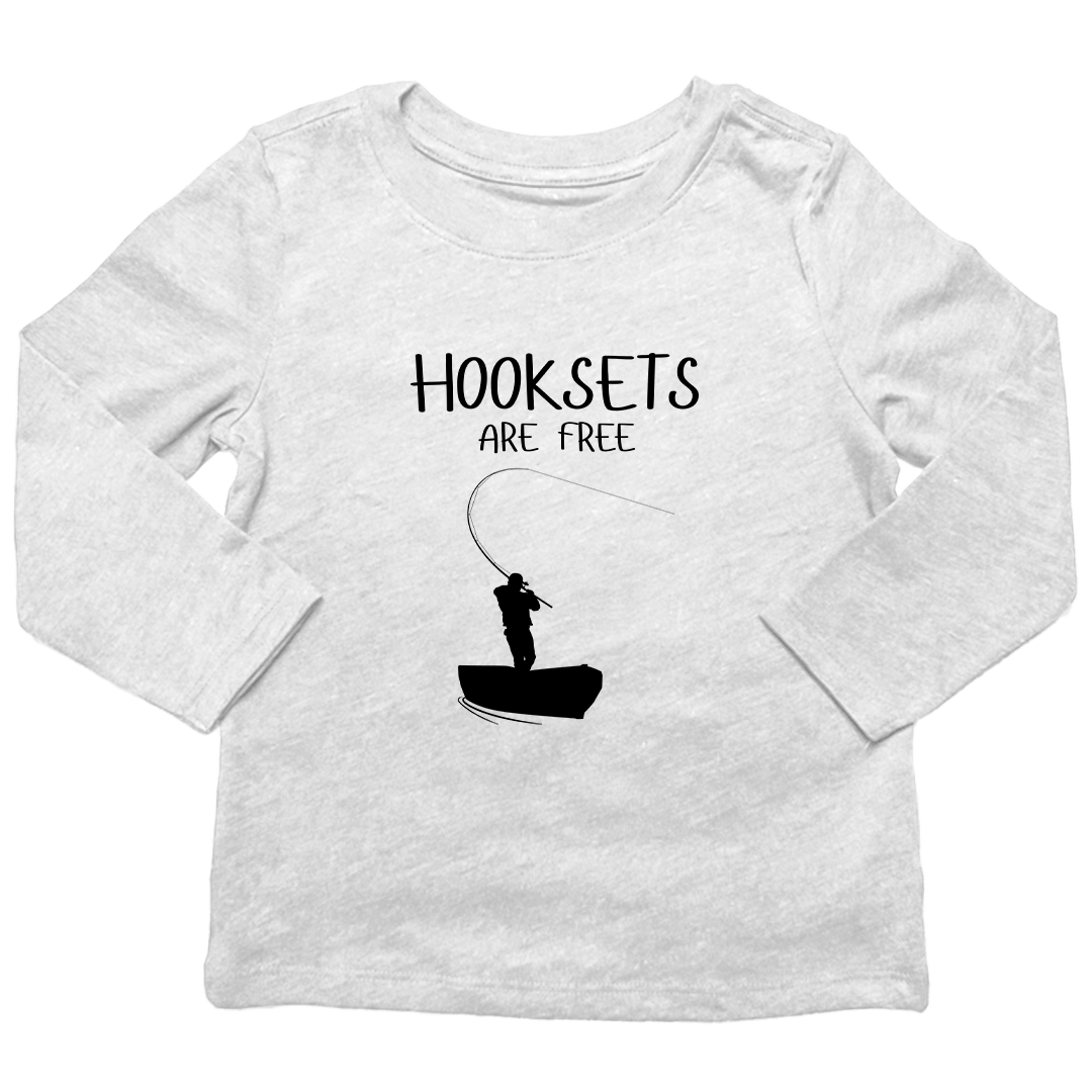 Hooksets Are Free Kids Long Sleeve Tee - Muddy Boots Clothing - Long Sleeve Tee