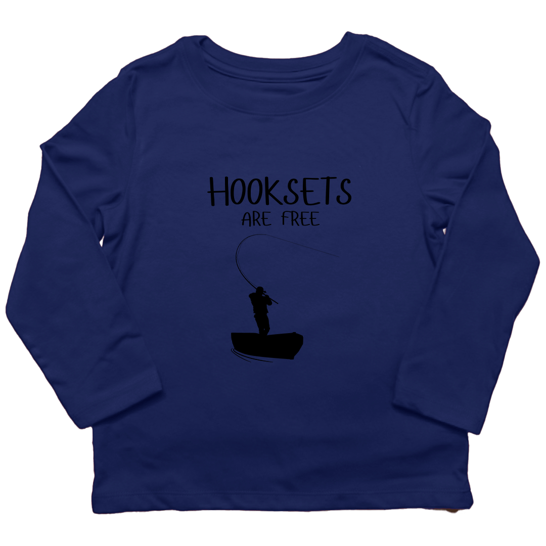 Hooksets Are Free Kids Long Sleeve Tee - Muddy Boots Clothing - Long Sleeve Tee