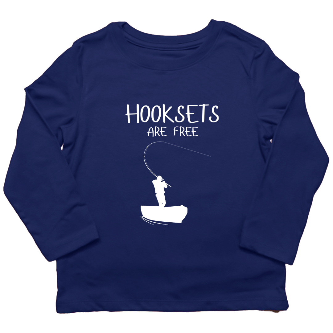 Hooksets Are Free Kids Long Sleeve Tee - Muddy Boots Clothing - Long Sleeve Tee