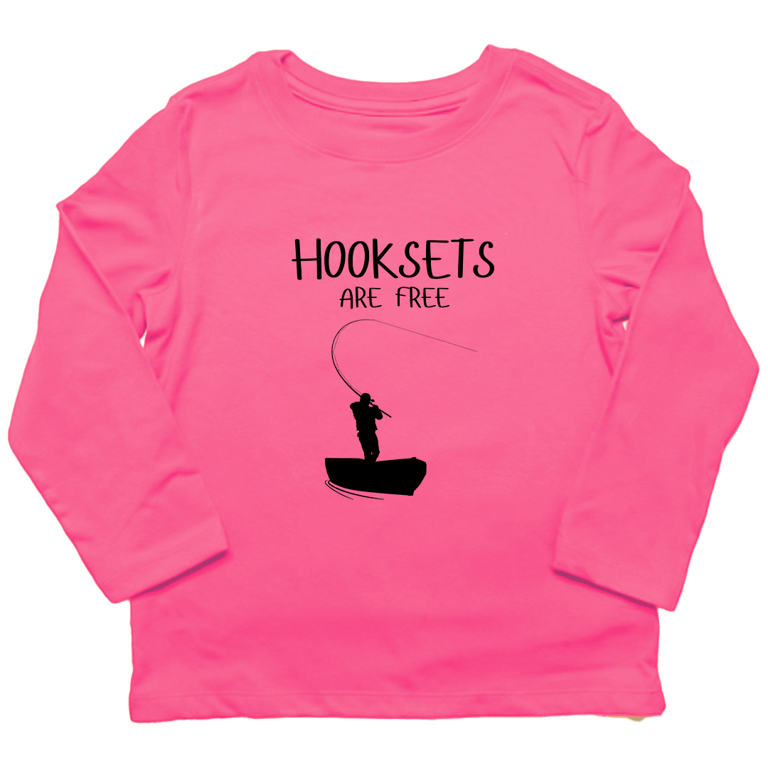 Hooksets Are Free Kids Long Sleeve Tee - Muddy Boots Clothing - Long Sleeve Tee