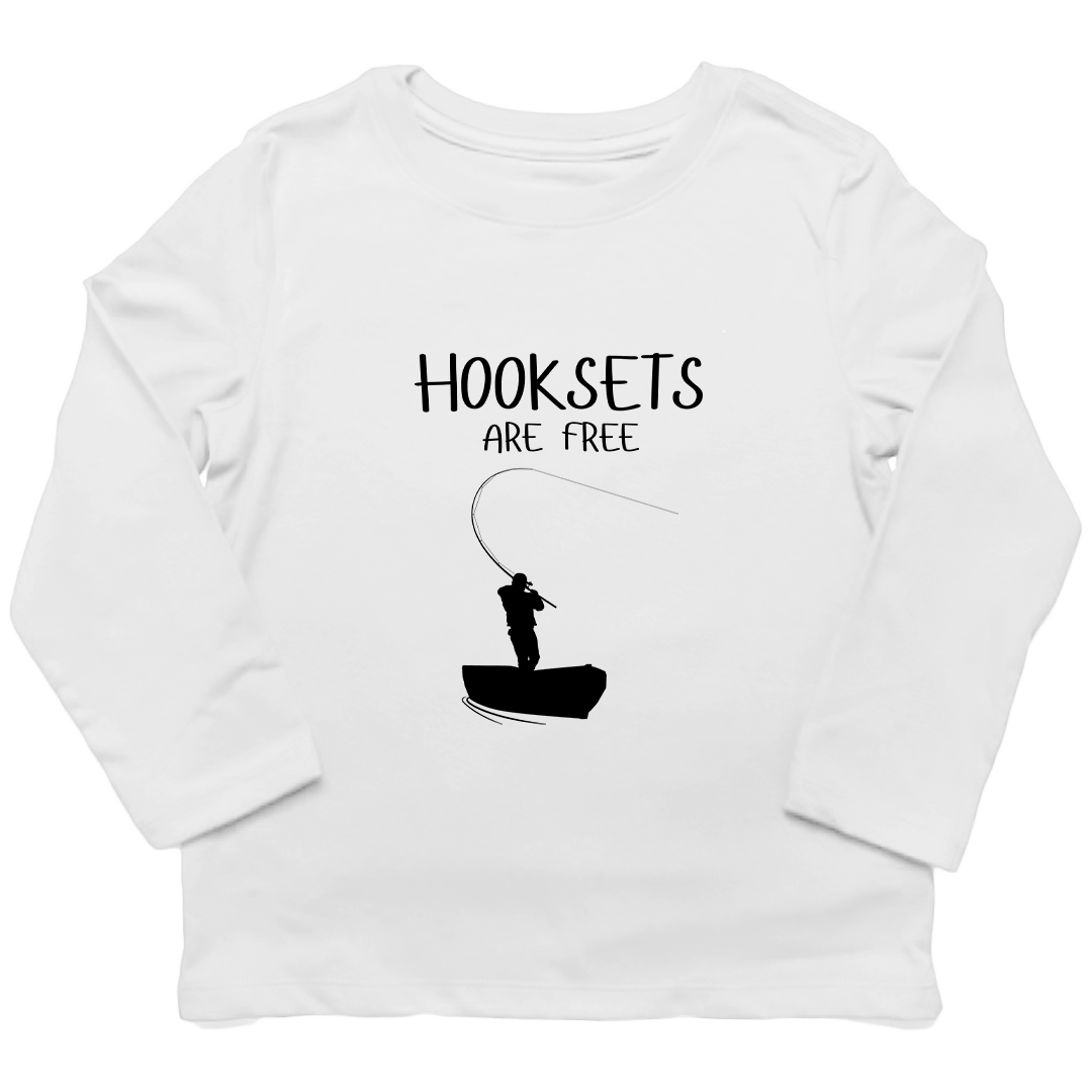 Hooksets Are Free Kids Long Sleeve Tee - Muddy Boots Clothing - Long Sleeve Tee