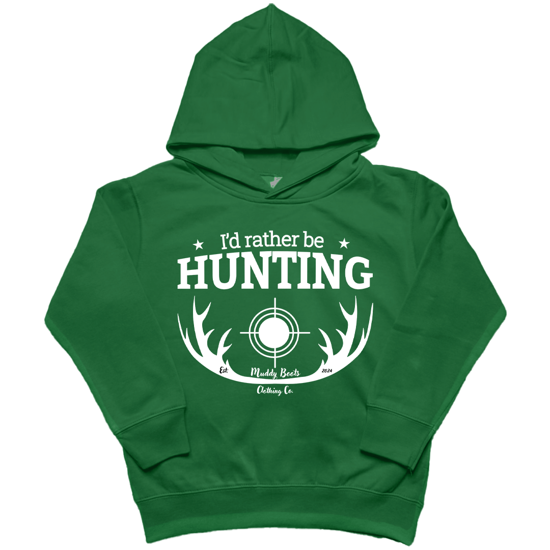 I'd Rather Be Hunting Kids Hoodie - Muddy Boots Clothing - Hoodie