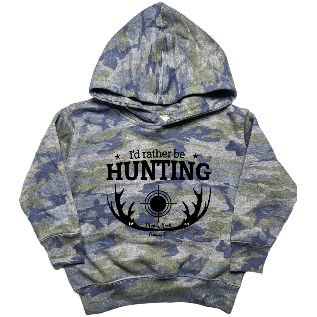 I'd Rather Be Hunting Toddler Hoodie - Muddy Boots Clothing - Hoodie