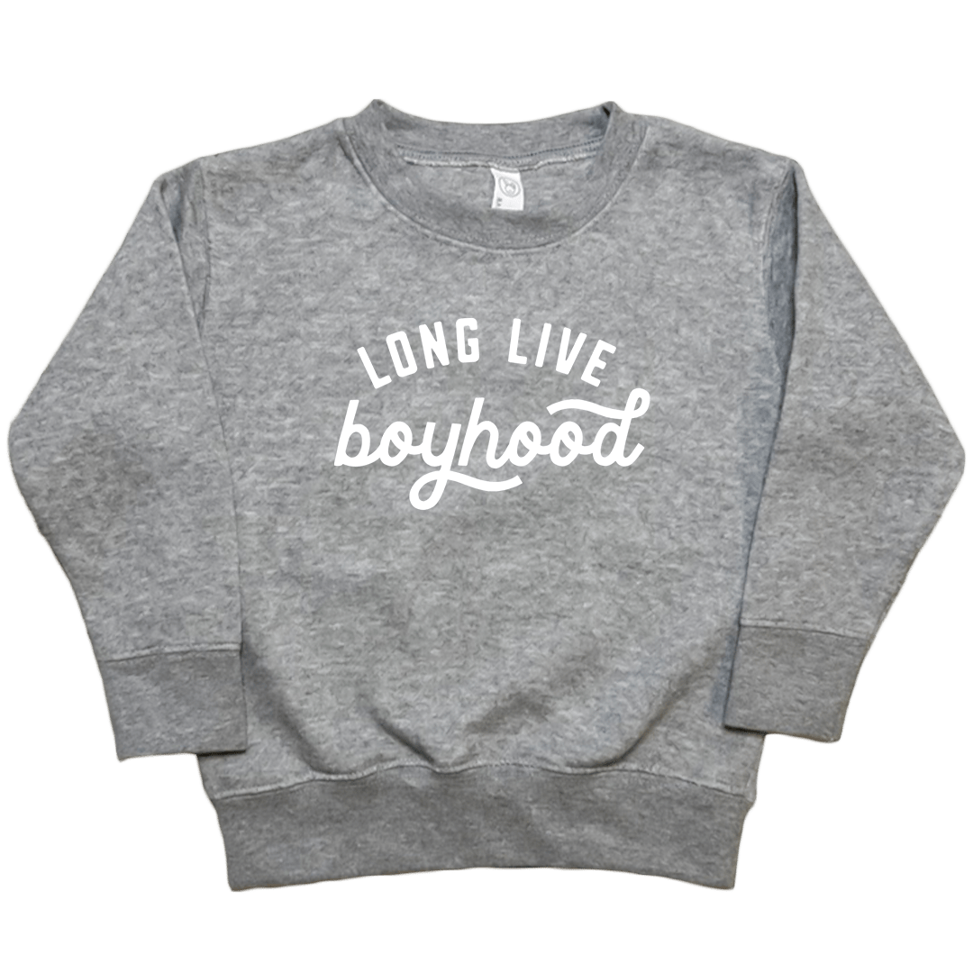 Long Live Boyhood Toddler Crew Neck Sweatshirt - Muddy Boots Clothing - Crew Neck Sweatshirt
