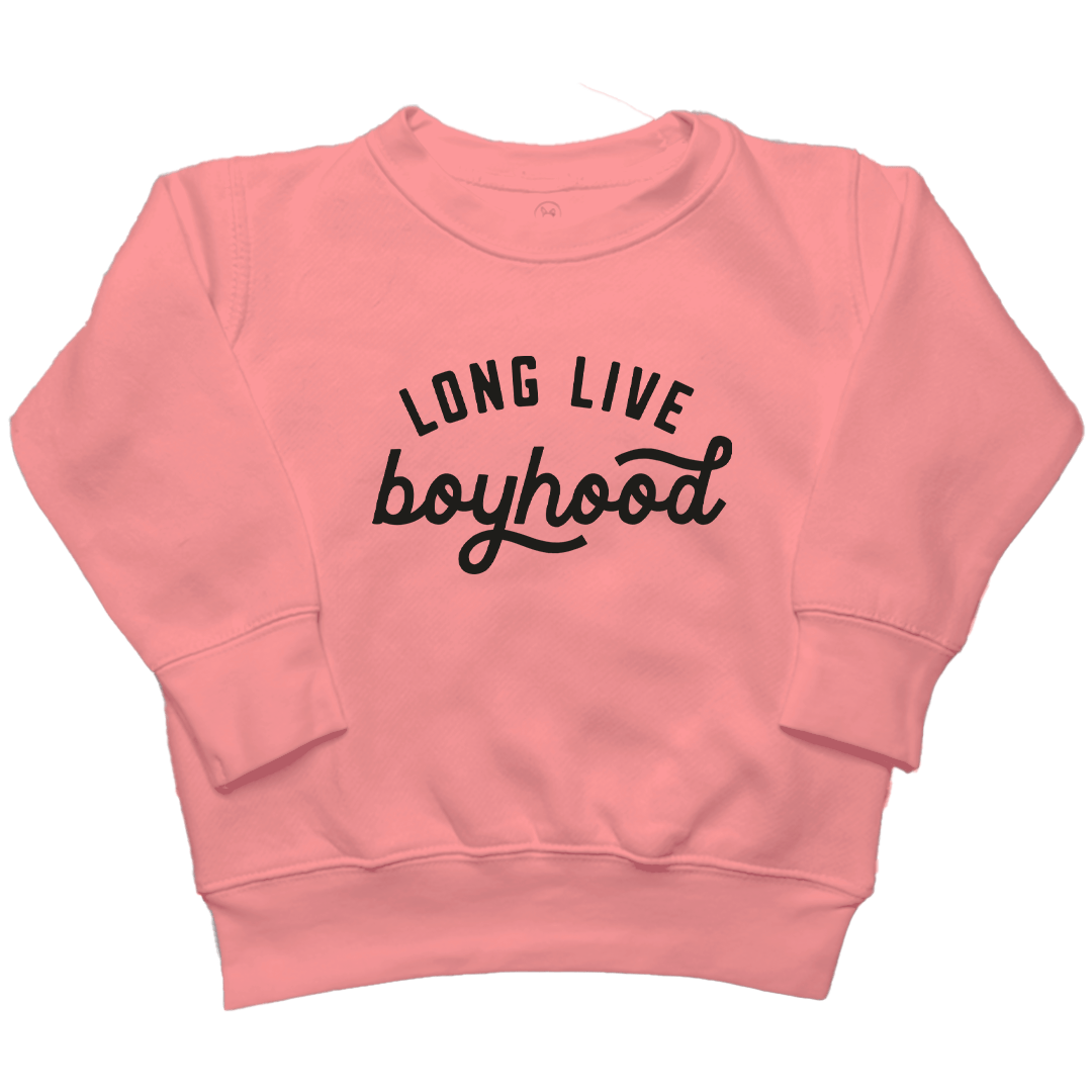 Long Live Boyhood Toddler Crew Neck Sweatshirt - Muddy Boots Clothing - Crew Neck Sweatshirt