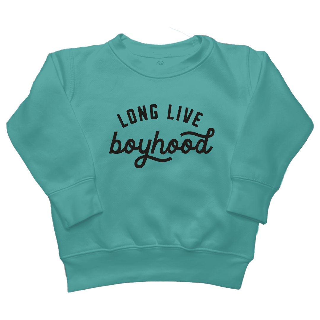 Long Live Boyhood Toddler Crew Neck Sweatshirt - Muddy Boots Clothing - Crew Neck Sweatshirt
