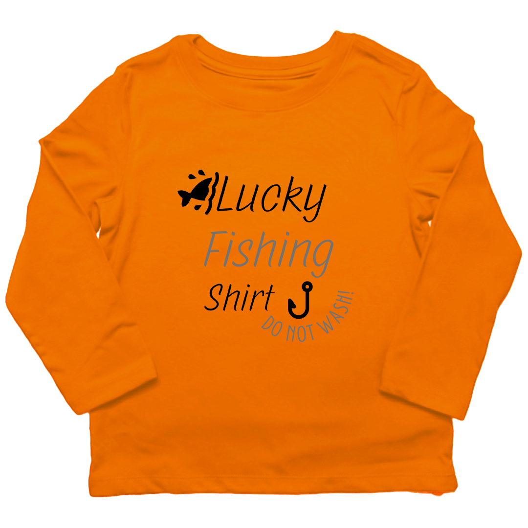 Lucky Fishing Shirt Toddler Long Sleeve Tee - Muddy Boots Clothing - Long Sleeve Tee