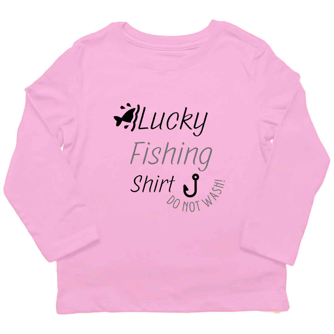 Lucky Fishing Shirt Toddler Long Sleeve Tee - Muddy Boots Clothing - Long Sleeve Tee