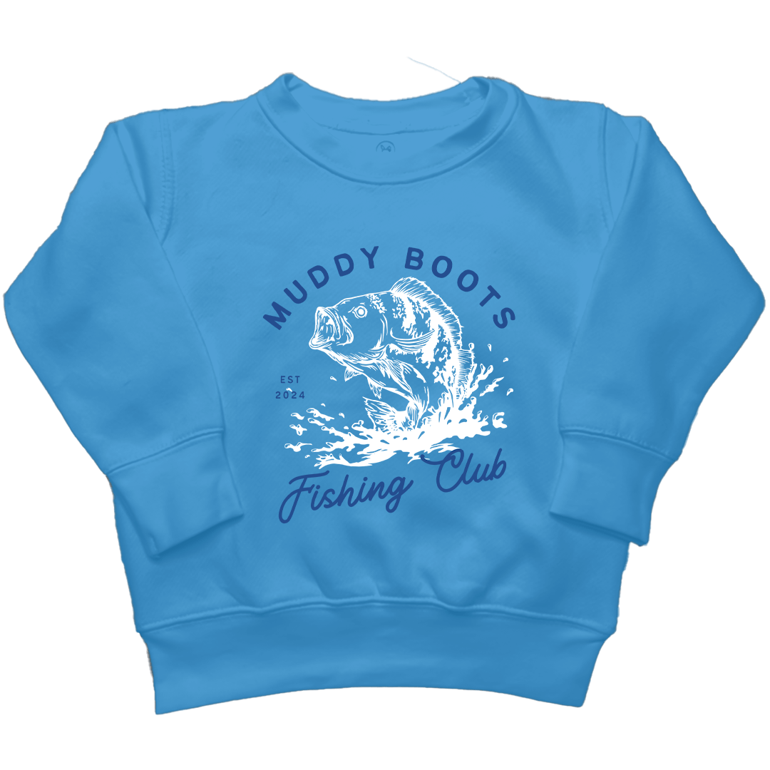 MB Fishing Club Kids Crew Neck Sweatshirt - Muddy Boots Clothing - Crew Neck Sweatshirt